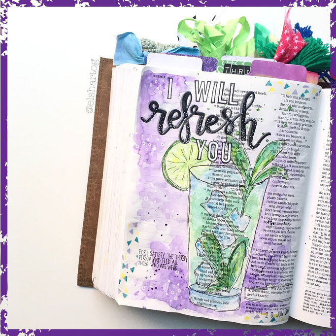 Biblejournaling voorbeeld Jeremia 31:25