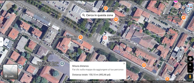 FAENZA - ENI STATION via G. Mazzini (r = 150 m)