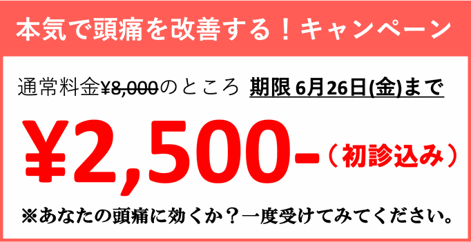 頭痛を本気で治すキャンペーン 初回お試し2500円