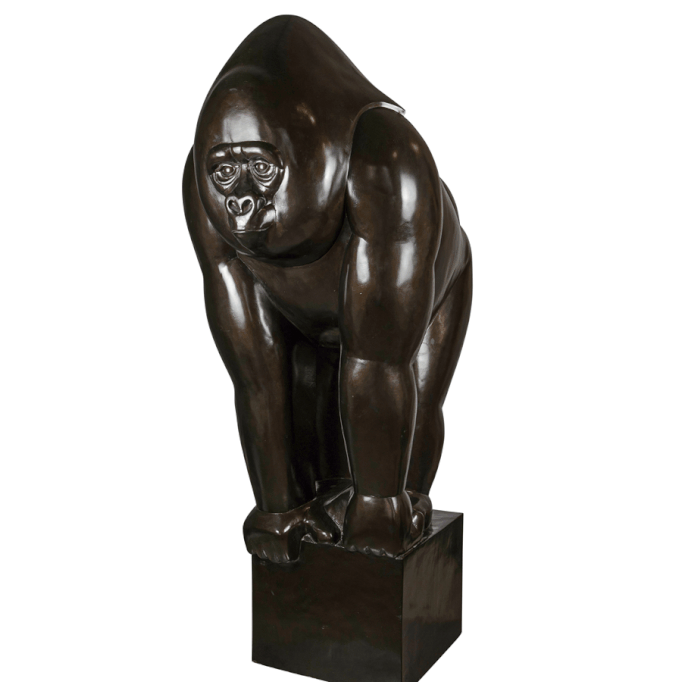 Bronze Gorilla by Frans van Straaten