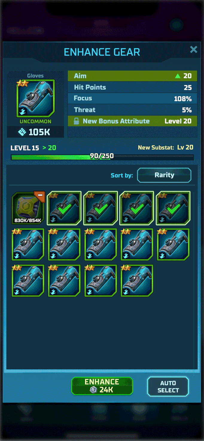 Gear Enhance Feedback
