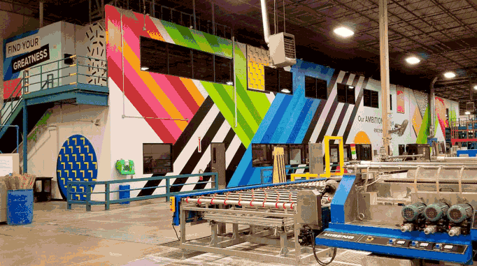 Giant Mural  23'x155' Commercial Painting Fort Worth Tx