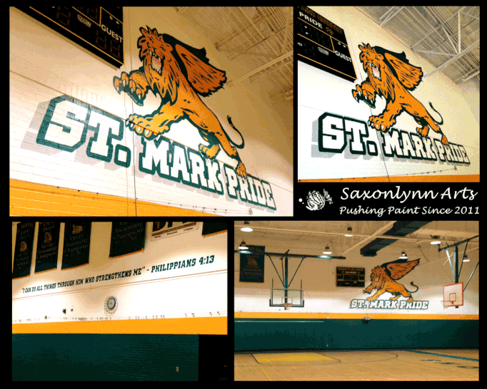 Gym School Logo Mascot Mural Texas