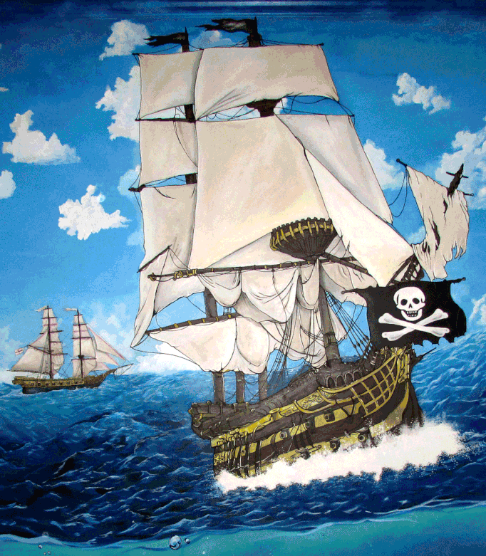 Pirate Ship, Galleon Mural Mesquite Tx