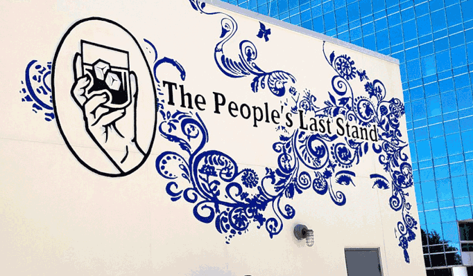 Dallas Texas Cocktail Bar Logo Mural 18' X 35'