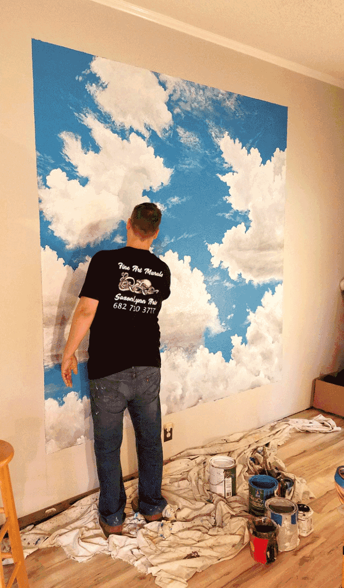Clouds and Sky Mural Fort Worth Texas