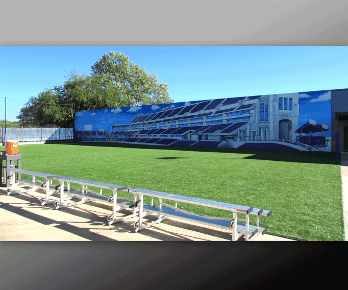 Finished TCU College Football Stadium Mural in Fort Worth Tx DFW