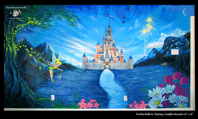Disney Castle & Tinkerbell Mural Fort Worth Tx  (TCU area)