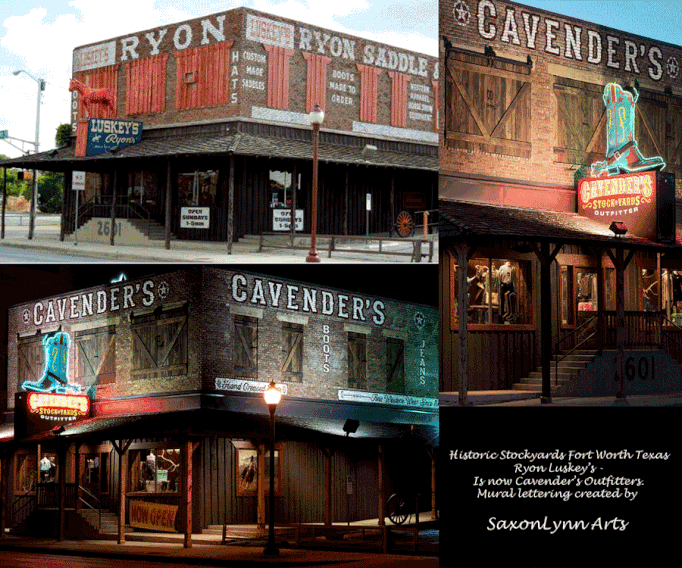 Historic Stockyards Mural  Cavender's Outfitters Fort Worth Texas. Ryan Luskeys