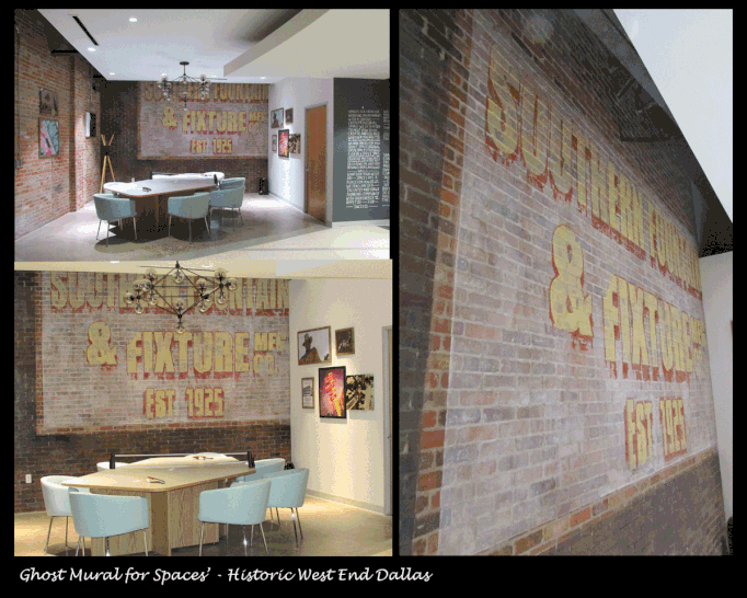 Ghost Mural Spaces Offices Historic West End Dallas Texas