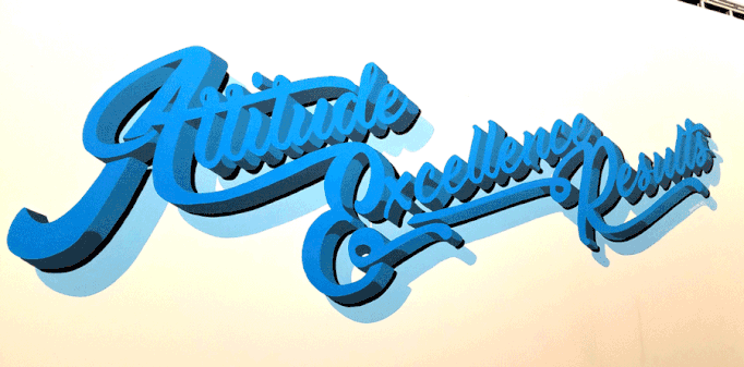 3D Type Design Lettering Mural Office Cleburne Texas