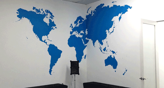 World Map Mural Texas