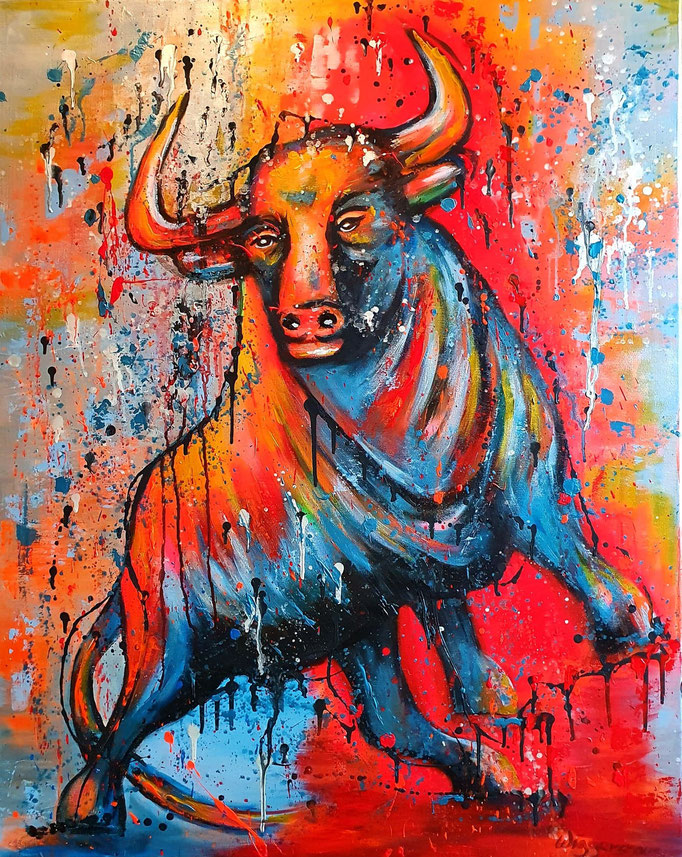 Stier...100x80 cm