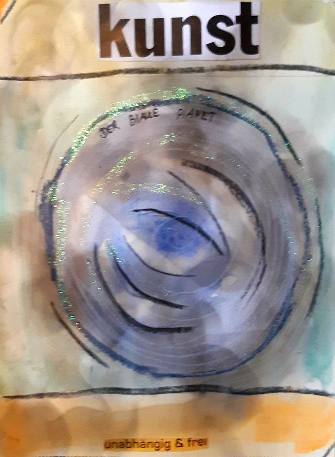 Kunst - unabhängig &frei  - 24 x 18 cm - 2019 - Aquarell/Wasserfarben/Mischtechnik - Malerei auf Papier - Detail der Serie "DIE KUNST LEBEN"