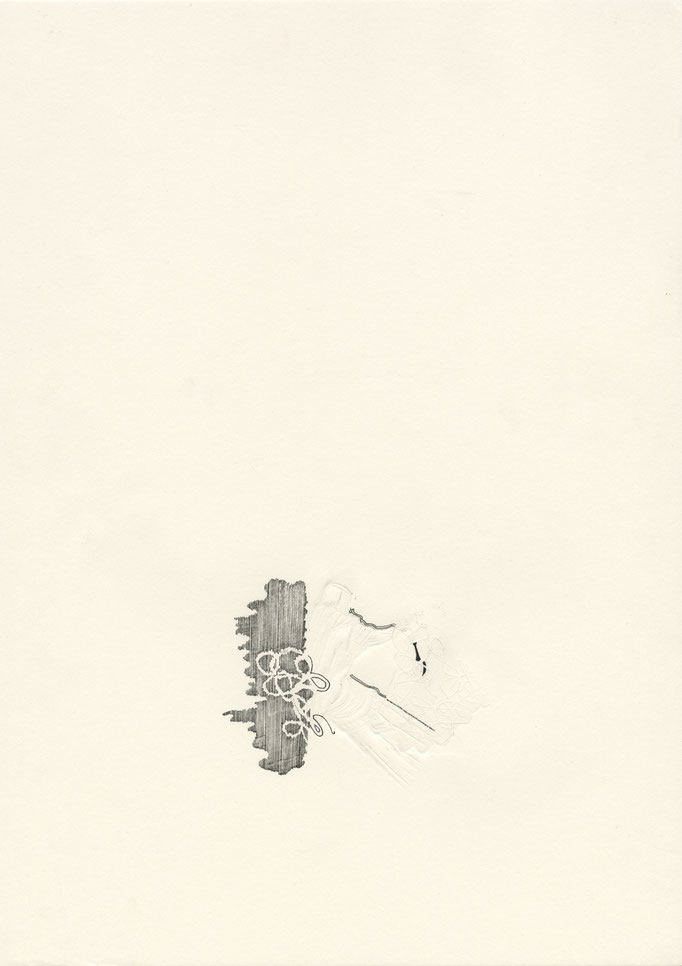 dämmergrau II.IV, 42x29,5cm, Prägedruck und Tuschezeichnung, 2017