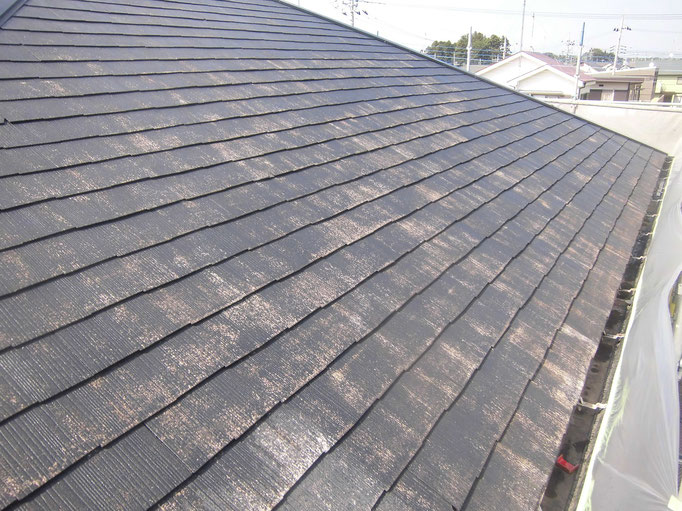屋根（コロニアル）/高圧洗浄、下地処理、下塗り塗装