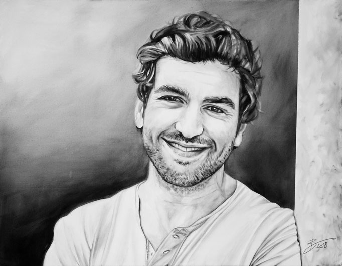 Elyas M'Barek - 70x90cm - Acryl auf Leinwand