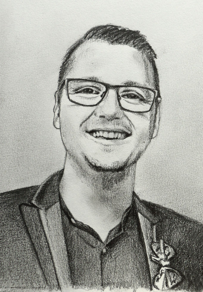 Portrait "Andreas" - 14x18cm - Graphitstift auf Papier