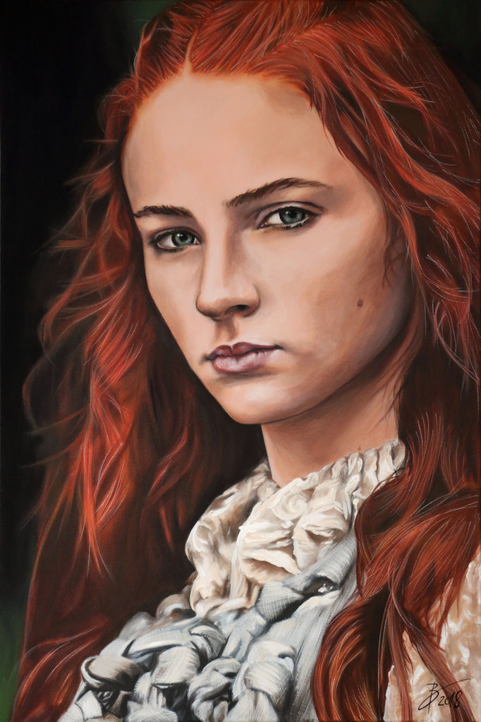 Sophie Turner - 80x120cm - Acryl auf Leinwand
