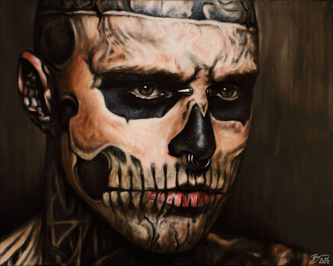 Rick Genest [aka. Zombie Boy] - 80x120cm - Acryl auf Leinwand