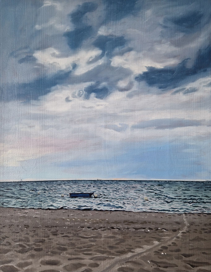 Meer 2, Oil on wood, 30 x 40 cm