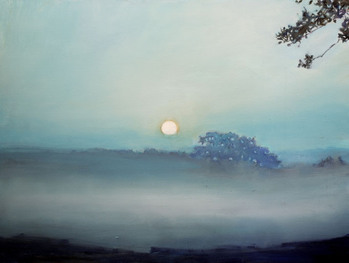 10. MOONRISE IN MIST-40x30-enamel paint on canvas - NASHVILLE                      