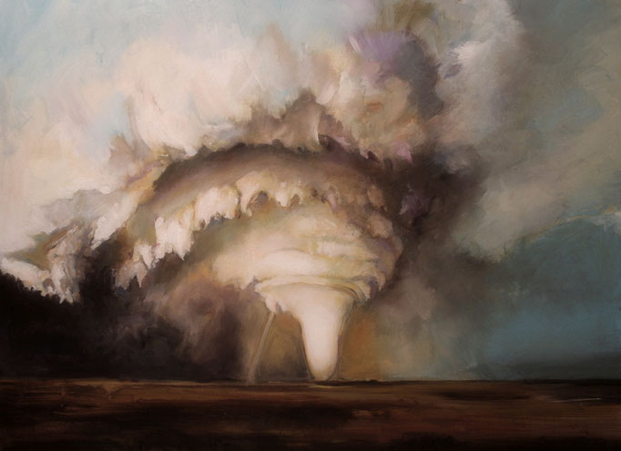 9.-GHOST TORNADO-40.5WX30H-enamel paint on canvas - STUDIO