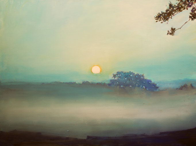 Moonrise in Mist-Afton, Va. 40x30