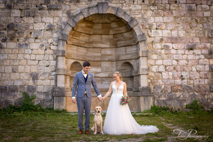 Hochzeit am Schloss Heidenheim mit Hund