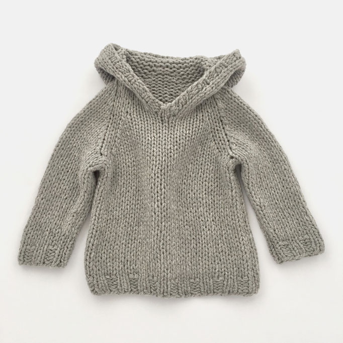 Baby Hooded Sweater; super soft Cashmere-Cotton-Blend / Baby Hoodie aus super weichem Kaschmir-Baumwoll-Garn