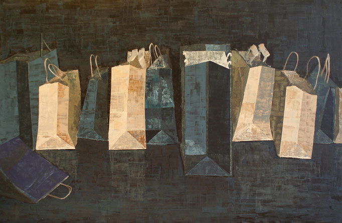 Family Bag, Acryl auf Holz, 100 x 145 cm 