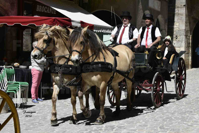 Défilé de calèches de 1900 dans les rues de Villeneuve d'Aveyron le 15 mai 2016 - Attelage paire de poneys - 5