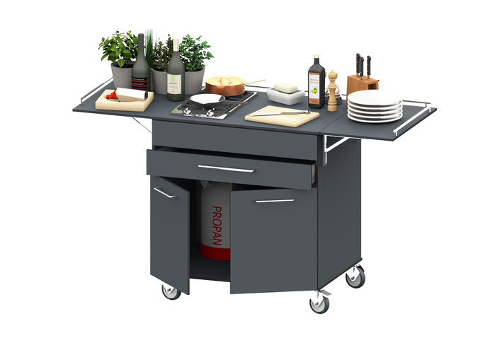 GUS 9080 B.A1.2T5 Flambierstation mit Kochfeld und Anbauplatten