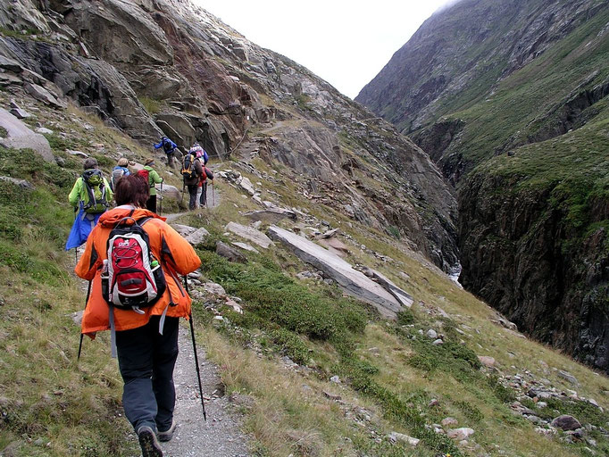 Zurück durch die Rofenschlucht.