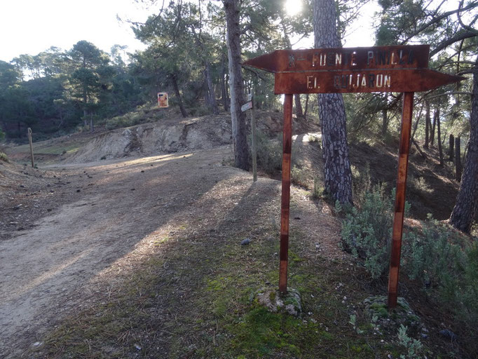 Señalización en las cumbres de Fuentepinilla. Sierra de Segura