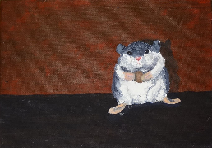 portrait eines kuscheltiers [acryl auf leinwand - ca. 15 x 20 cm]
