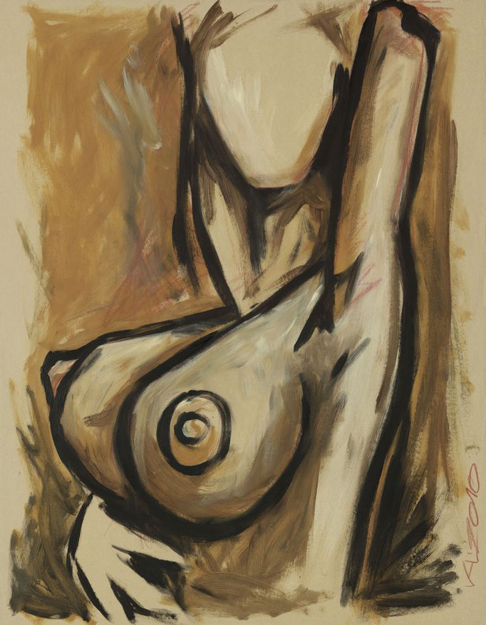 "AKT V" - Öl auf Ingrespapier- 2009 - 49,5 x 63 cm