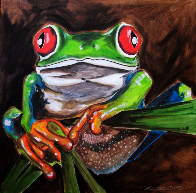 "Rotaugenfrosch" - Acryl auf Leinwand - 60 x 60 cm - 2007