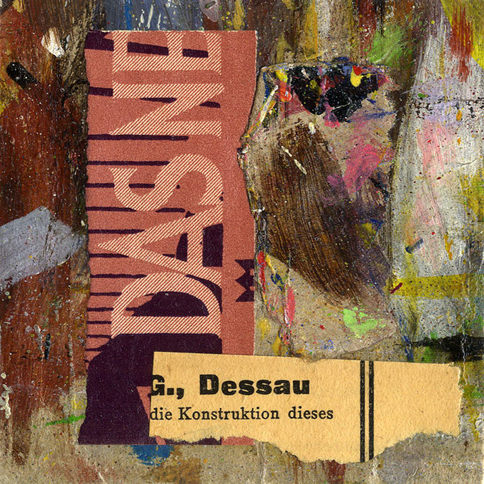 "Collage No.15: DAS!" - Collage auf Packpapier - 2014 - 10 x 10 cm