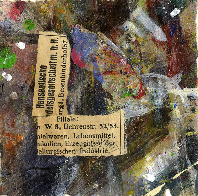 "Collage No.11: Hanseatische Handelsgesellschaft" - Collage auf Packpapier - 2014 - 10 x 10 cm