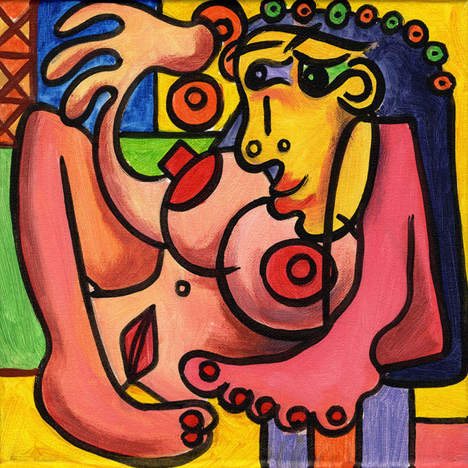 "Picasso Stayle Erotic Art VI" - Acryl auf Leinwand - 2011 - 20 x 20 cm