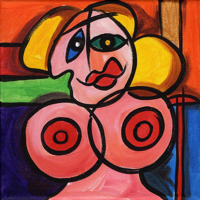 "Picasso Stayle Erotic Art I" - Acryl auf Leinwand - 2011 - 20 x 20 cm