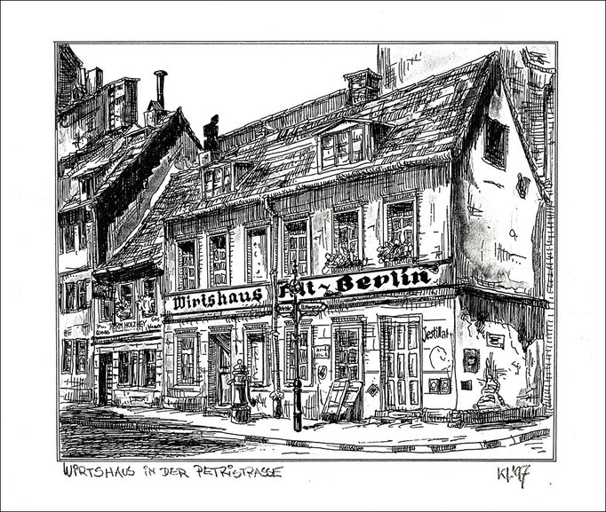 "Wirtshaus Alt-Berlin" - Feder und schwarze Tusche auf Zeichenkarton - 29,7 x 21 cm - 1997