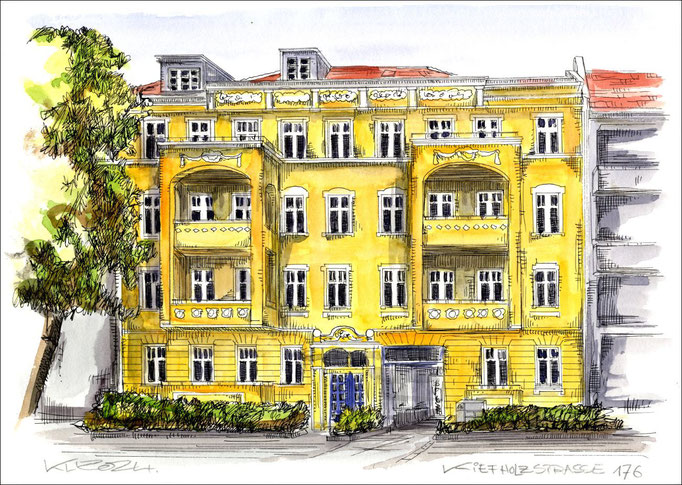 Berlin Kiefholzstrasse 176 - Feder und schwarze Tusche auf Aquarellkarton 300 g/qm - 42 x 29,7 cm - 2024