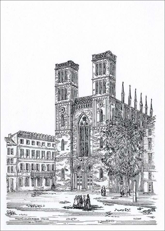 "Friedrichswerdersche Kirche" - Feder und schwarze Tusche auf Zeichenkarton - 29,7 x 21 cm - 2000