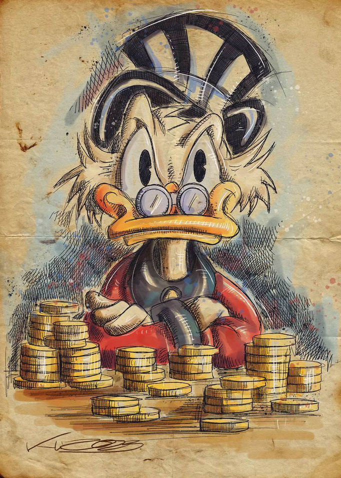 "Dagobert Duck - Do you want money?" - Digital Art - 2023