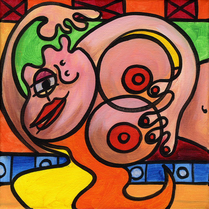 "Picasso Stayle Erotic Art VIII" - Acryl auf Leinwand - 2011 - 20 x 20 cm