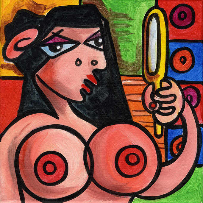 "Picasso Stayle Erotic Art VII" - Acryl auf Leinwand - 2011 - 20 x 20 cm