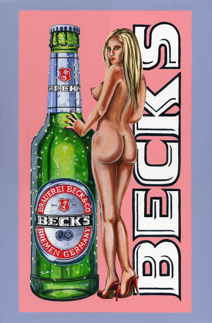 "Pin Up Art BecksGirl" - Acryl auf Leinwand- 2009 - 40 x 60 cm