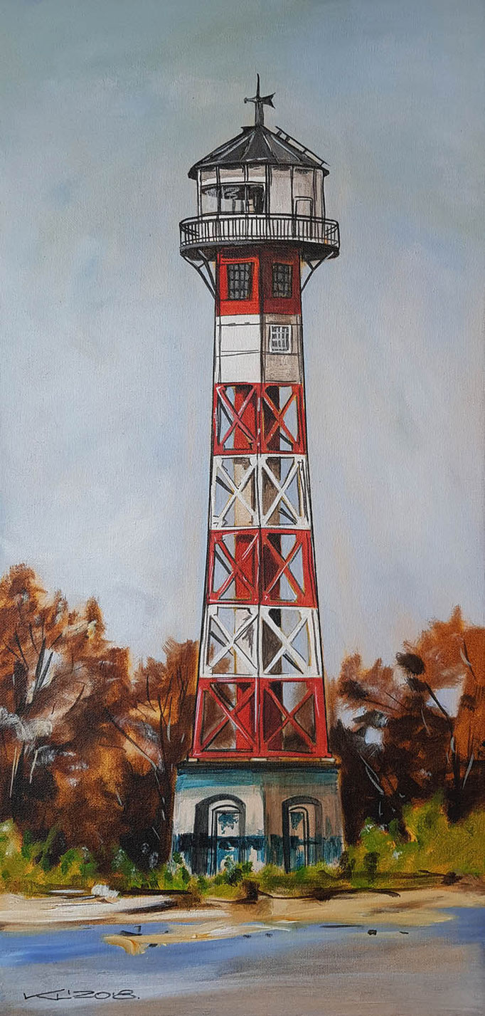 "Leuchtturm Wittenbergen" - Acryl auf Leinwand - 30 x 60 cm - 2018